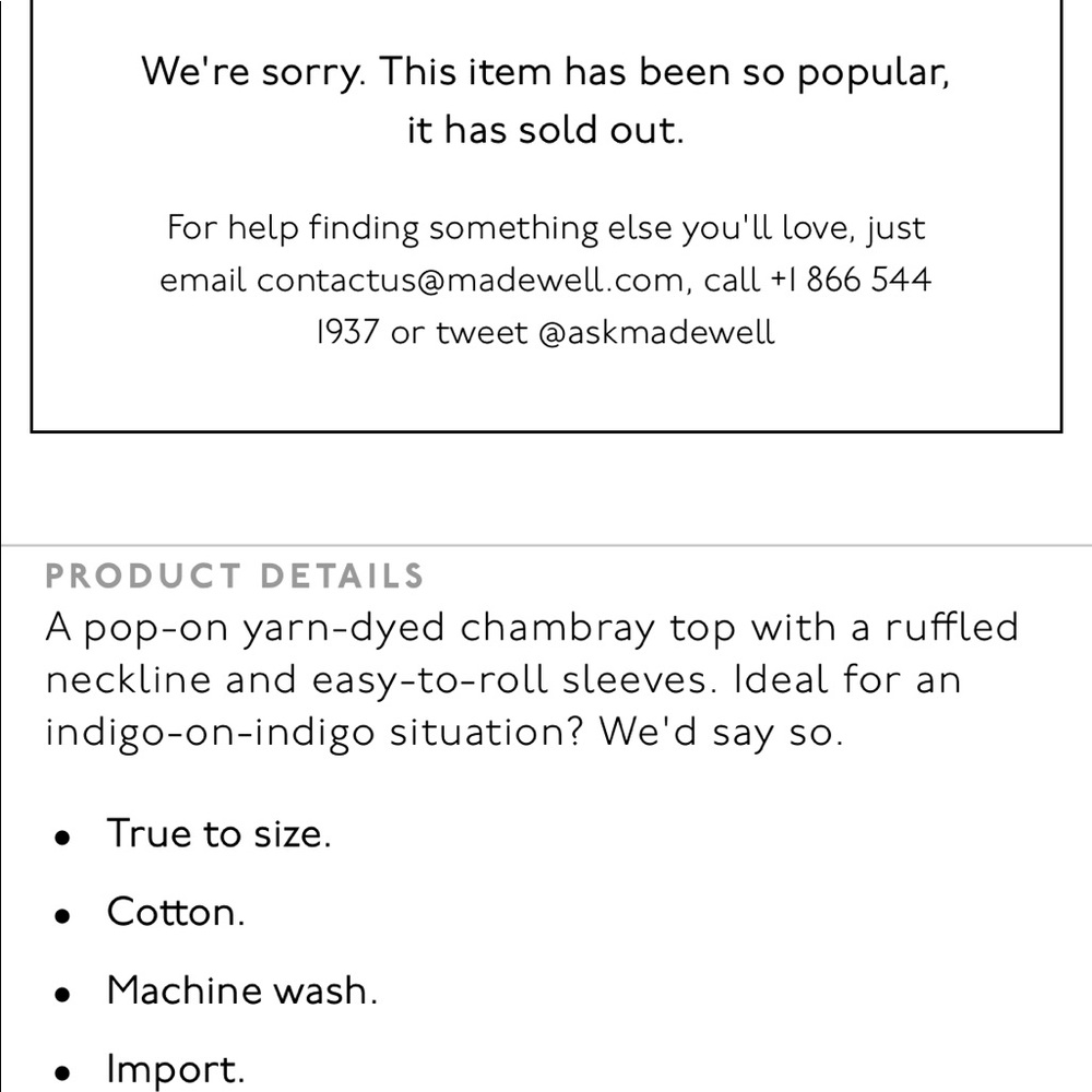 Madewell Chambray Ruffle-Yoke Top - Picture 4 of 8